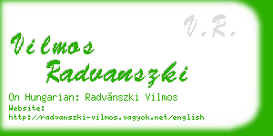 vilmos radvanszki business card