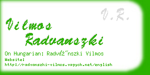 vilmos radvanszki business card